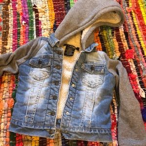 Super stylish fleece lined jean hoodie.